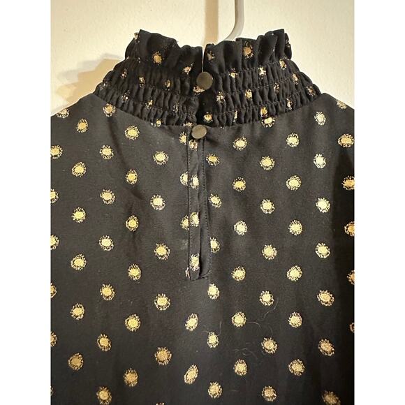Womens Black and Gold Blouse - Picture 4 of 5